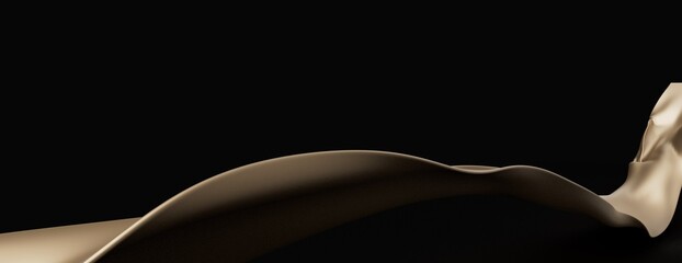 Abstract gold line on white background