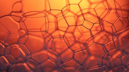 Close-up textured background with transparent soap bubbles and creating a sense of...