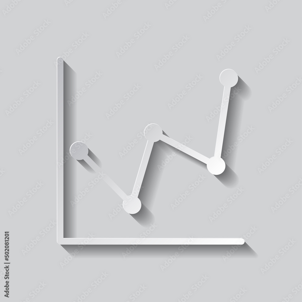 Poster graph diagram simple icon. flat design. paper style with shadow. gray background.ai