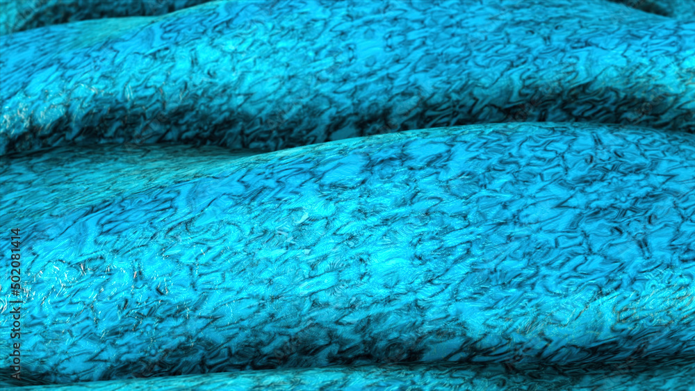 Aufkleber abstract smooth turquoise surface with flowing waves, seamless loop. animation. futuristic backgroun