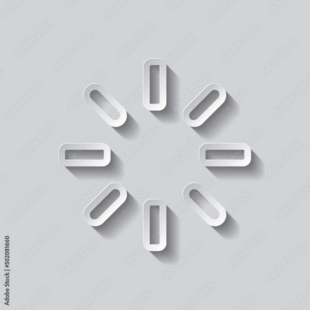 Poster loading simple icon vector. flat design. paper style with shadow. gray background.ai