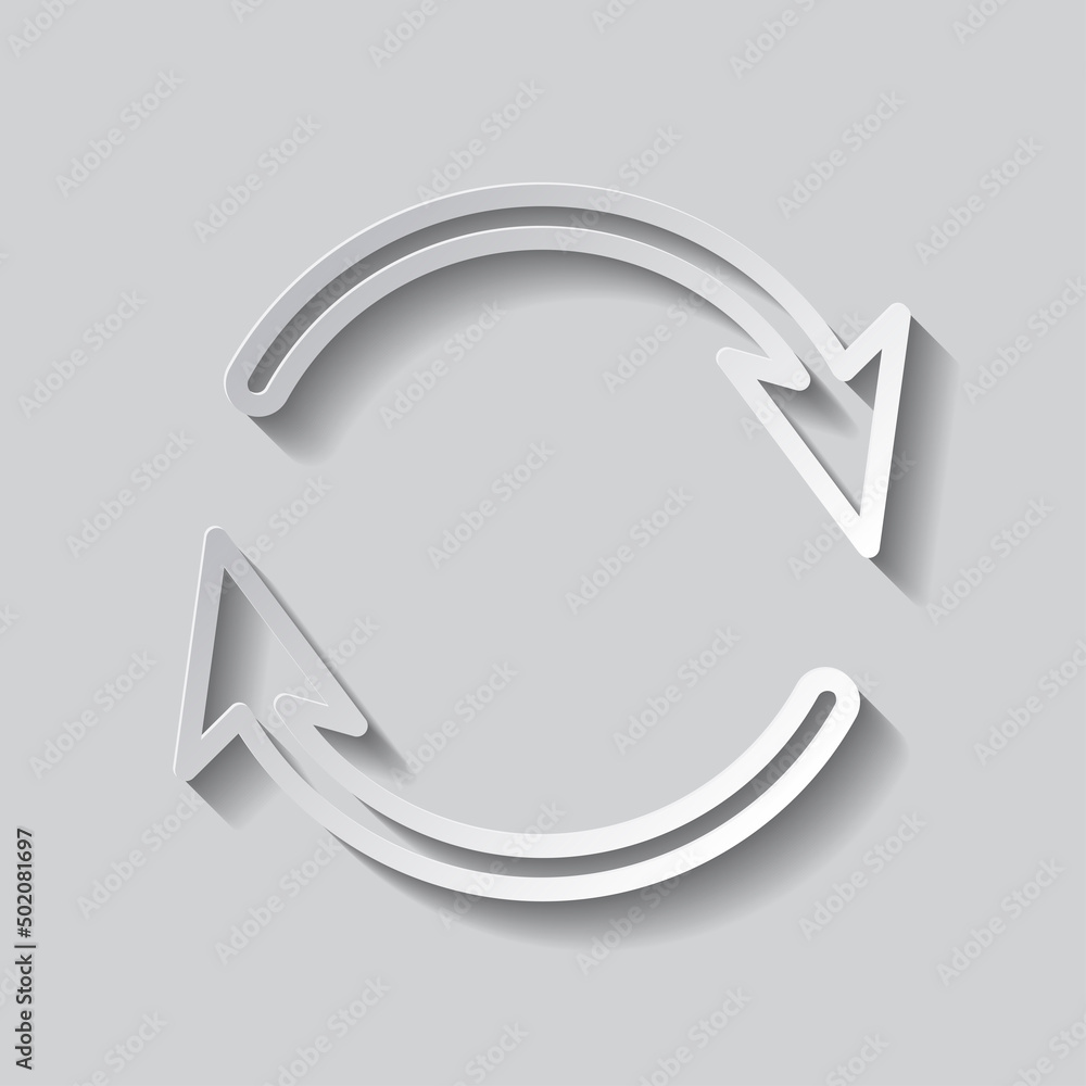 Poster loading simple vector, icon. flat design. paper style with shadow. gray background.ai