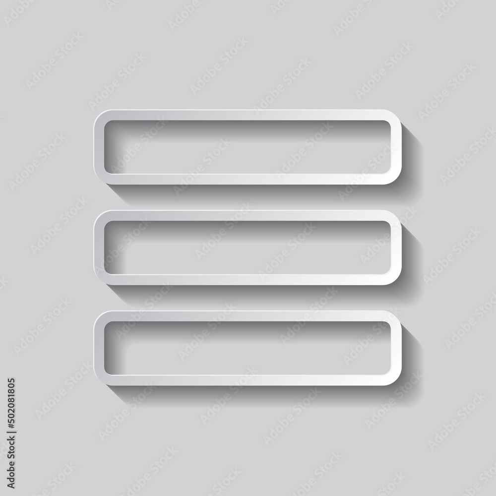Poster menu vector simple icon. flat design. paper style with shadow. gray background.ai