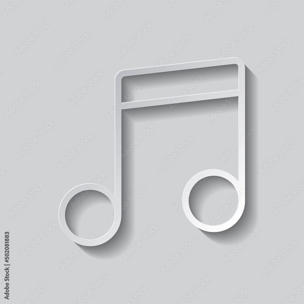 Poster musical simple icon vector. flat design. paper style with shadow. gray background.ai
