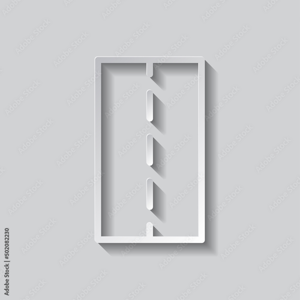 Poster road simple icon vector. flat design. paper style with shadow. gray background.ai