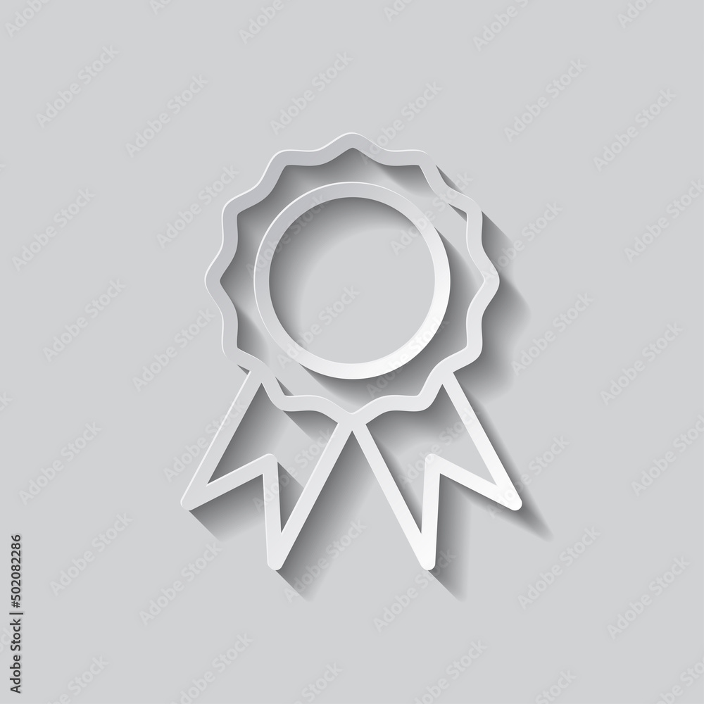 Poster rosette simple icon vector. flat design. paper style with shadow. gray background.ai