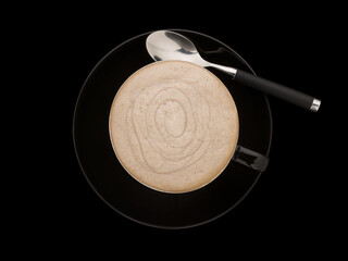 Cappuccino with hair in froth