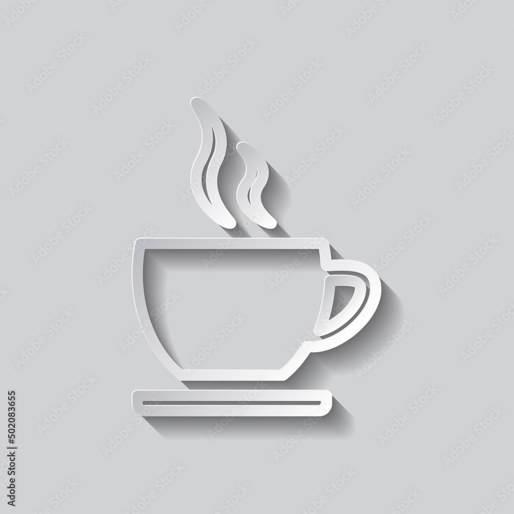 Poster cup simple icon vector. flat design. paper style with shadow. gray background.ai