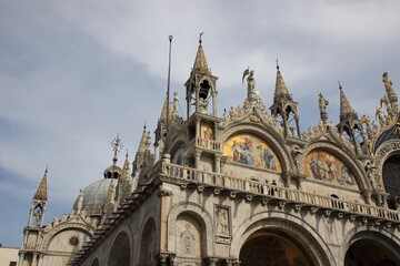 Fototapeta na wymiar Italy, Veneto, Venice: Detail of Saint Marco Basilica.