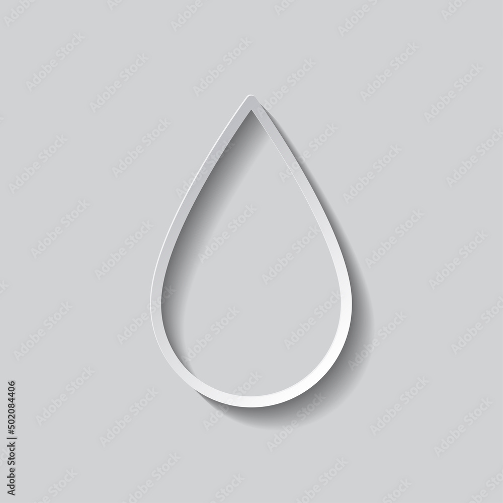 Aufkleber water drop simple icon vector. flat design. paper style with shadow. gray background.ai