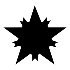 Obraz premium Sharp Star Flat Icon Isolated On White Background