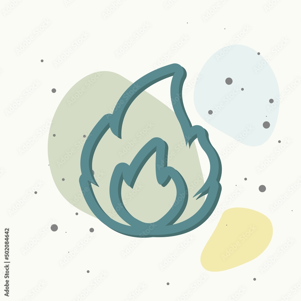 Canvas Prints vector fire on multicolored background.