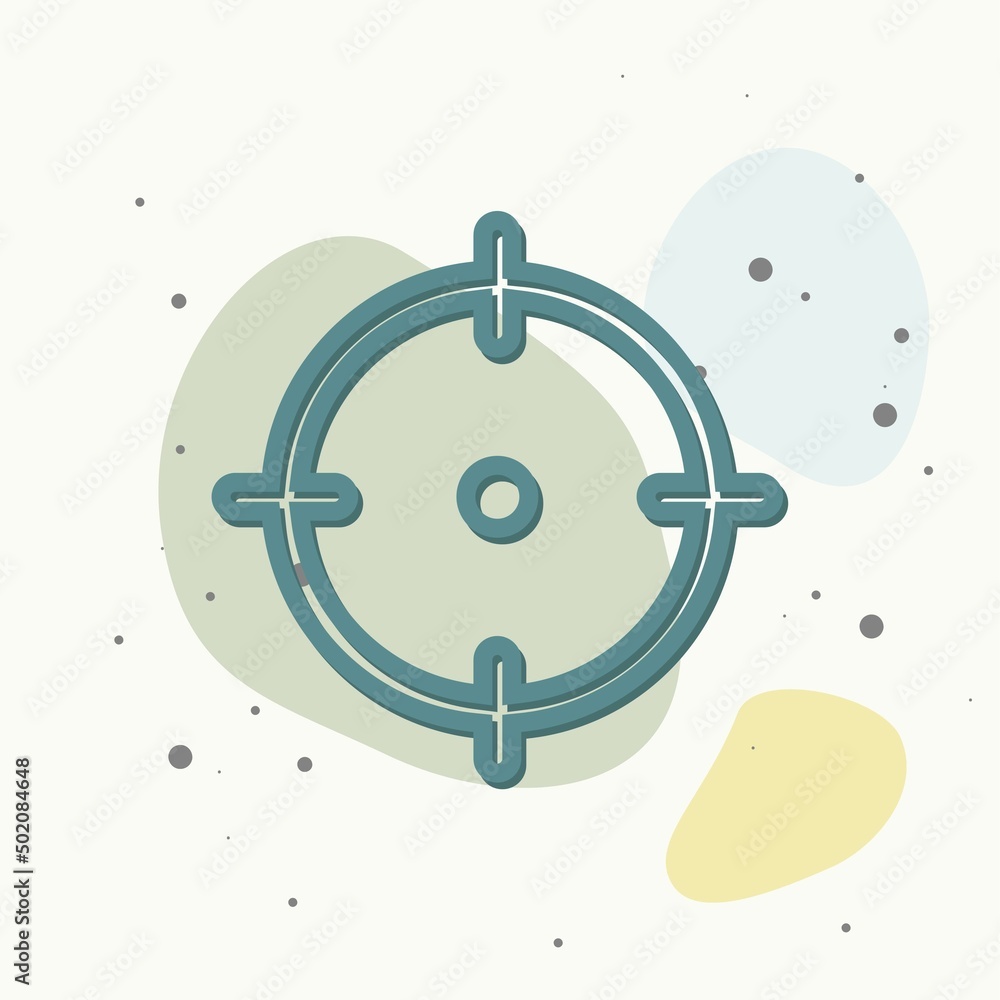 Poster vector icon target on multicolored background.