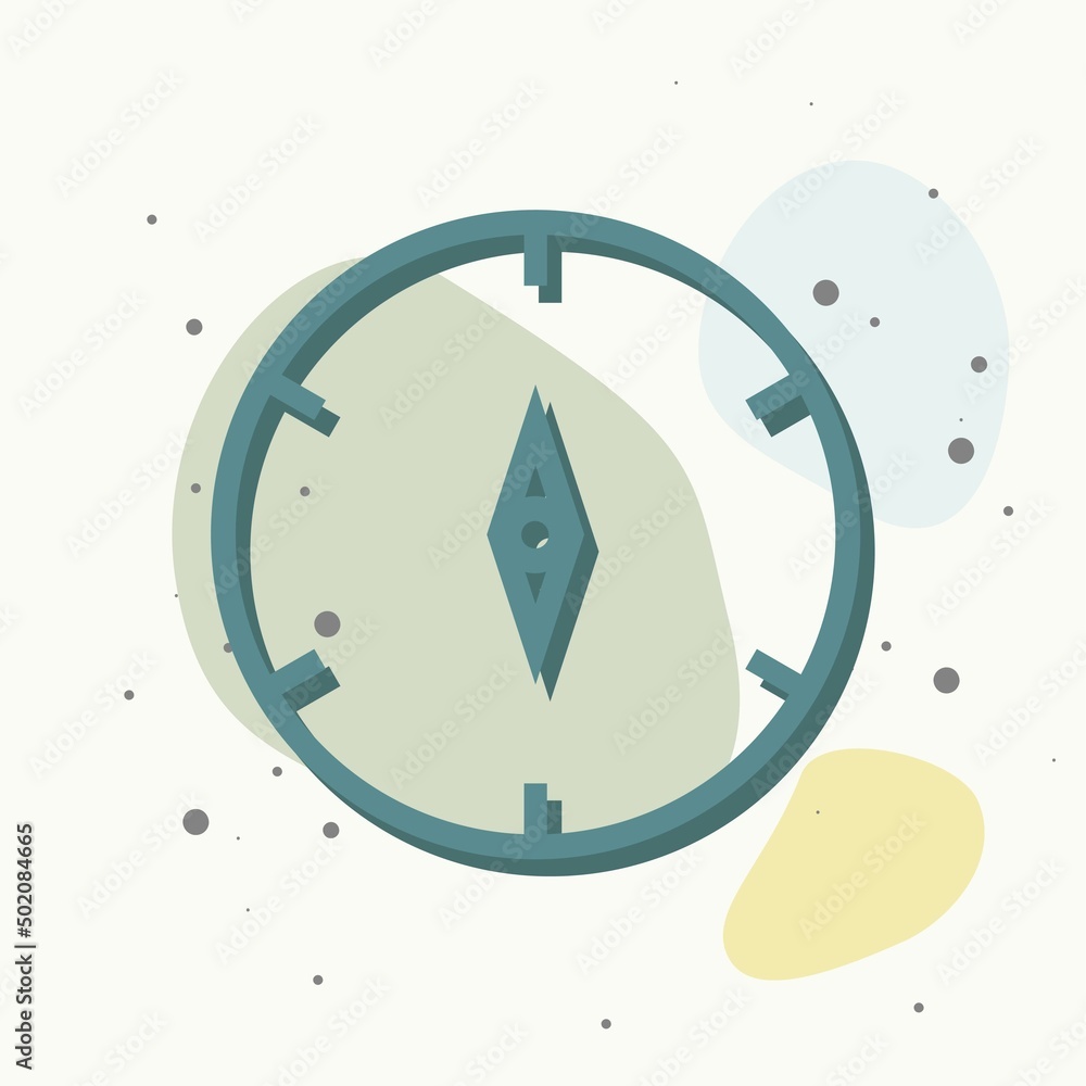 Poster vector icon of the compass. illustration of a compass symbol for determining the sides of the world 