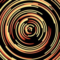 Black and orange abstract circle technology background. 3d rendering.	