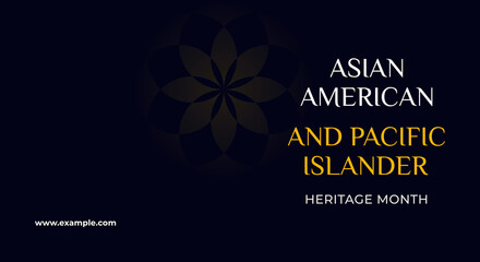 Asian American and Pacific Islander Heritage Month. Vector banner for ads, social media, card, poster. Illustration with text, ornament.