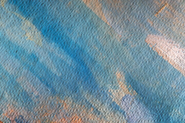 Abstract background closeup of a painting with brushstrokes. Rough art paint smear. Large multicolor spots of brush strokes and palette knife on the canvas