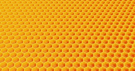 Orange hexagon honeycomb texture background. Pattern background. 3d rendering.