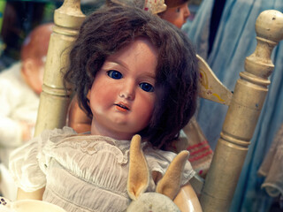 Evil antique doll - 502086424
