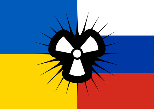 Russia - Ukraine war and the nuclear weapon symbol