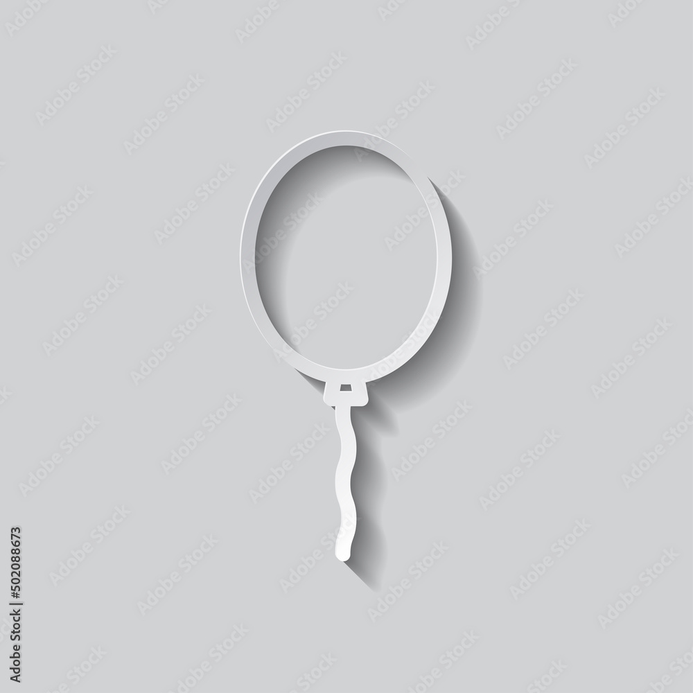 Poster balloon simple icon vector. flat design. paper style with shadow. gray background.ai