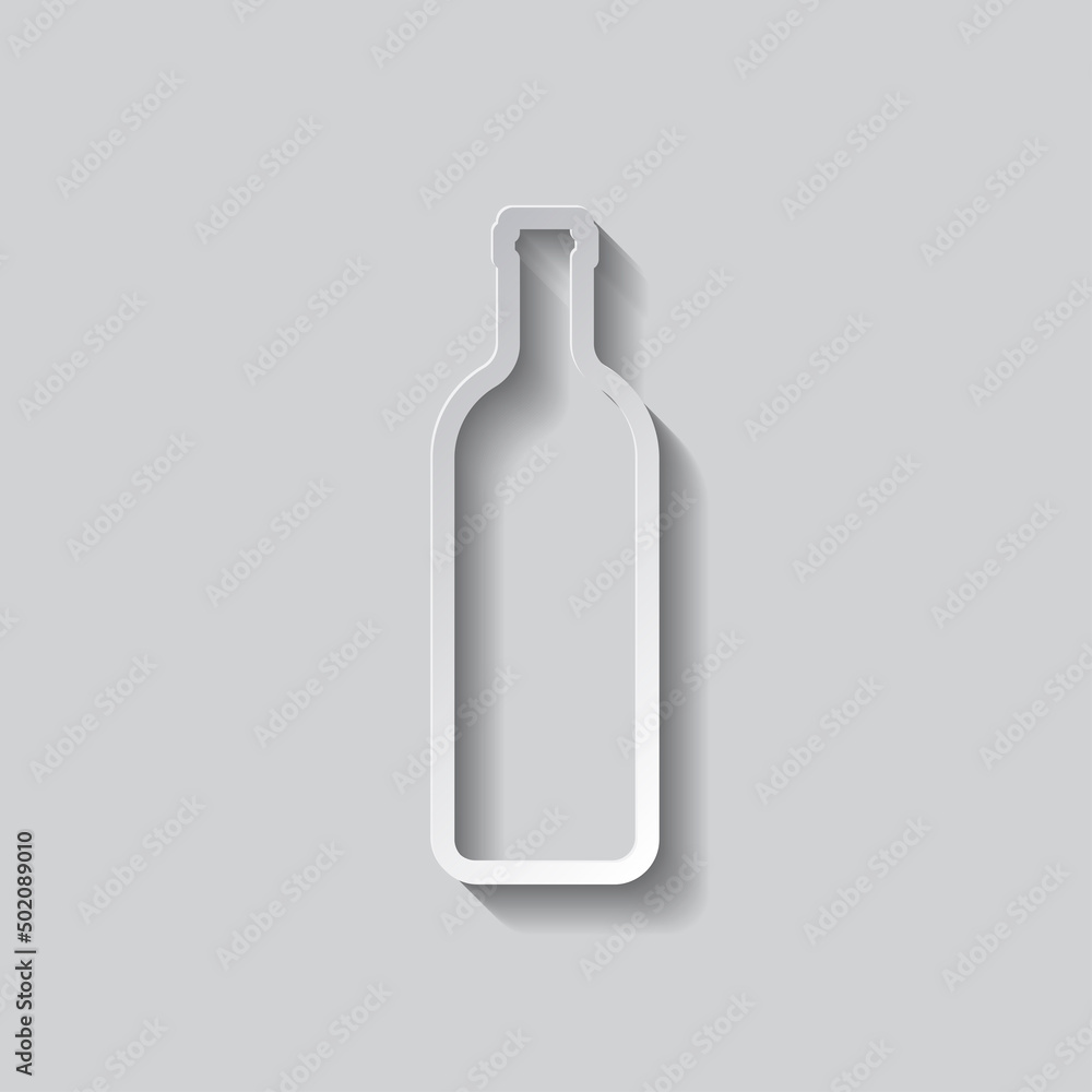 Poster bottle simple icon vector. flat design. paper style with shadow. gray background.ai
