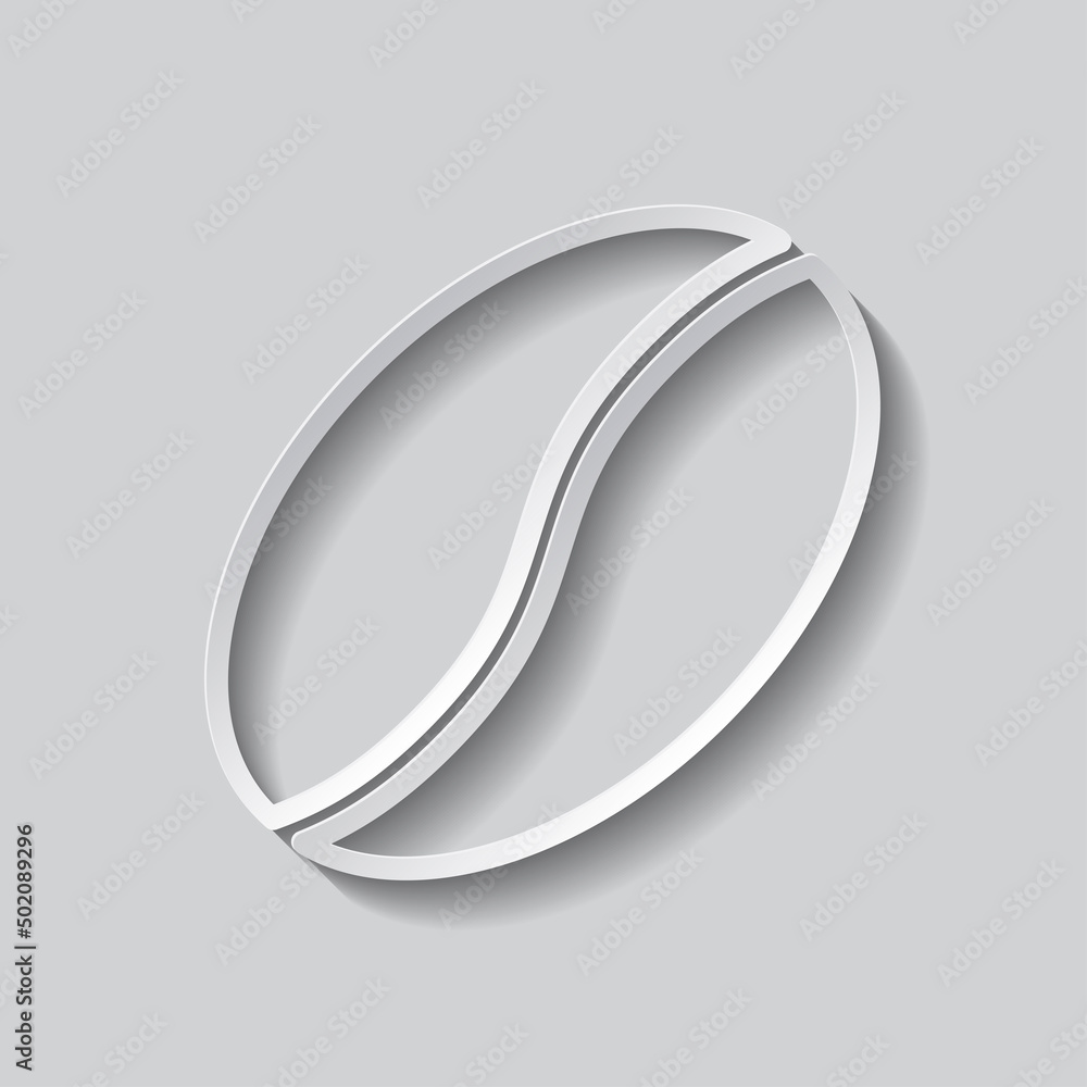 Aufkleber coffee simple icon vector. flat design. paper style with shadow. gray background.ai