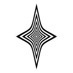 Obraz premium Rhombic Diamond Star Flat Icon Isolated On White Background