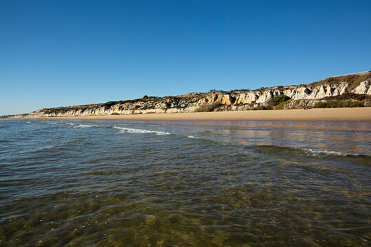 Paisaje de la playa, Cuesta Maneli en Huelva.