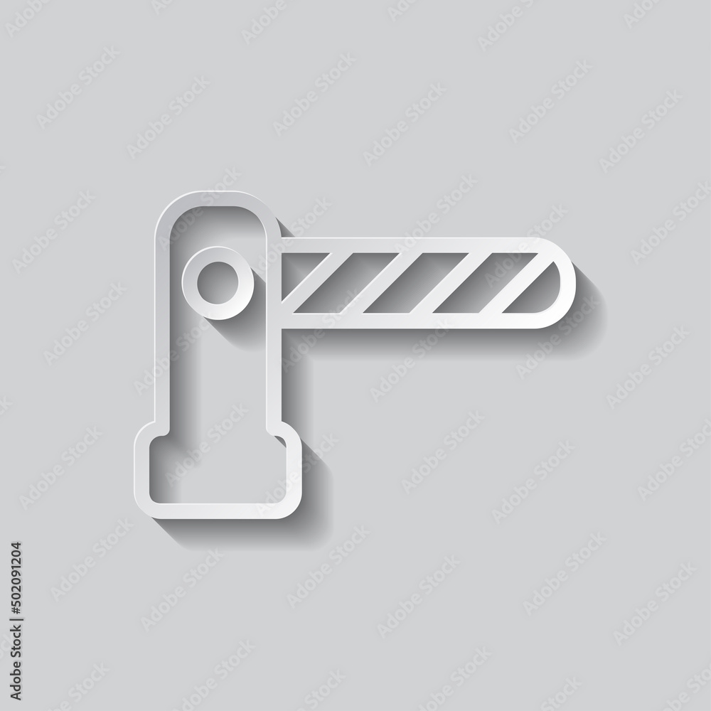 Poster barrier simple icon vector. flat design. paper style with shadow. gray background.ai