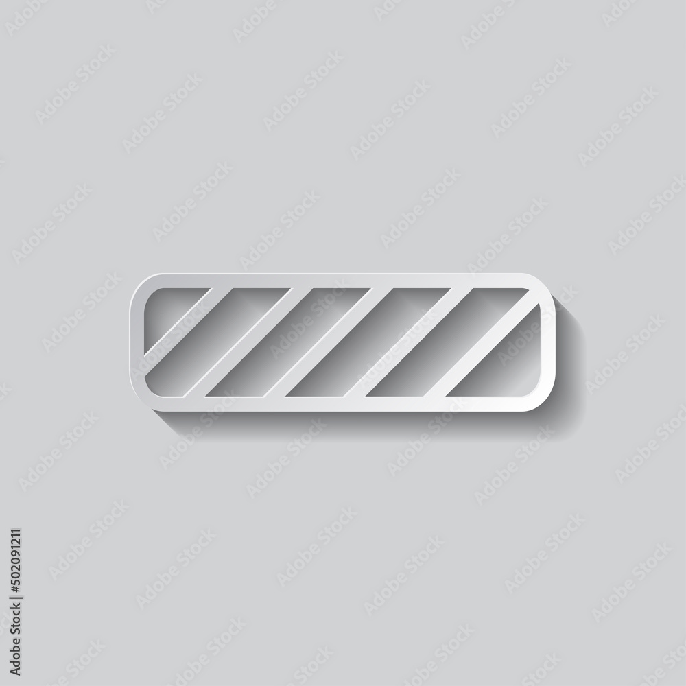 Poster barrier simple icon, vector. flat design. paper style with shadow. gray background.ai