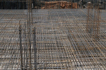 building foundation at construction site