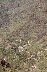 Fototapeta na wymiar Village of Pastrana in the Benchijigua Ravine. Alajero. La Gomera. Canary Islands. Spain.