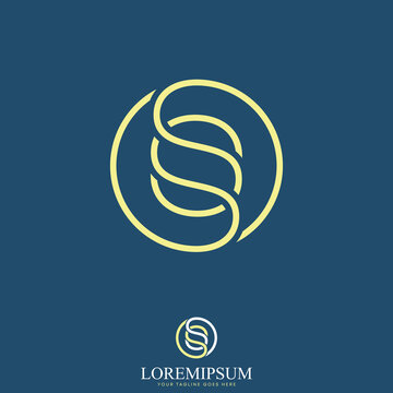 letter or word SS double line font in circle image graphic icon logo design abstract concept vector stock. Can be used as a symbol related to initial or monogram