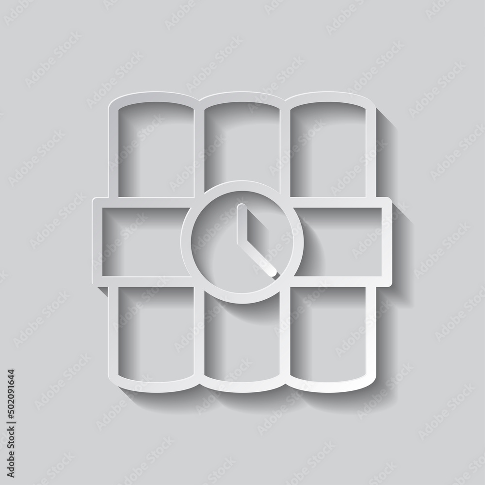Poster dynamite simple icon vector. flat design. paper style with shadow. gray background.ai