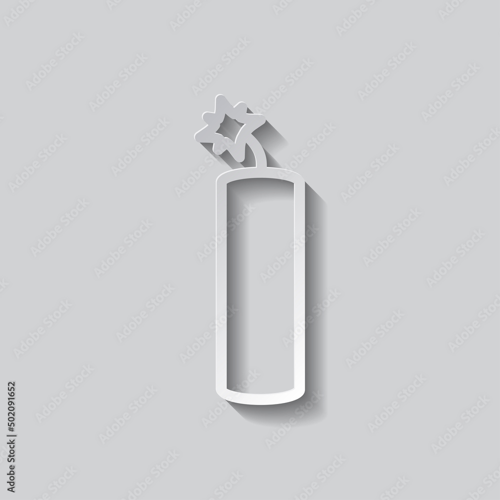 Poster dynamite simple icon. flat design. paper style with shadow. gray background.ai