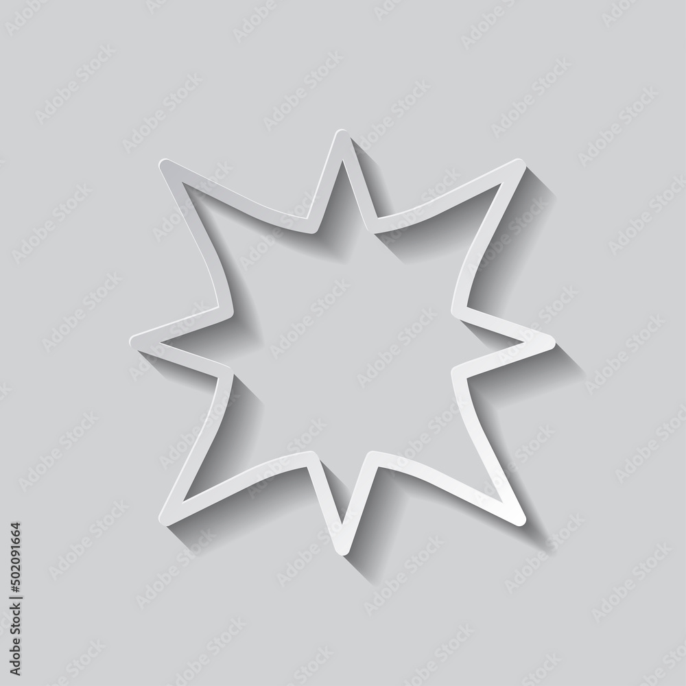 Poster explosion simple icon. flat design. paper style with shadow. gray background.ai
