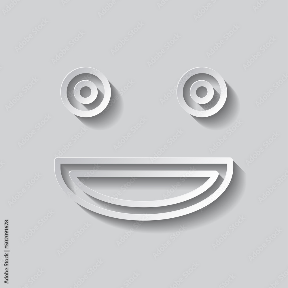 Poster face simple icon vector. flat design. paper style with shadow. gray background.ai