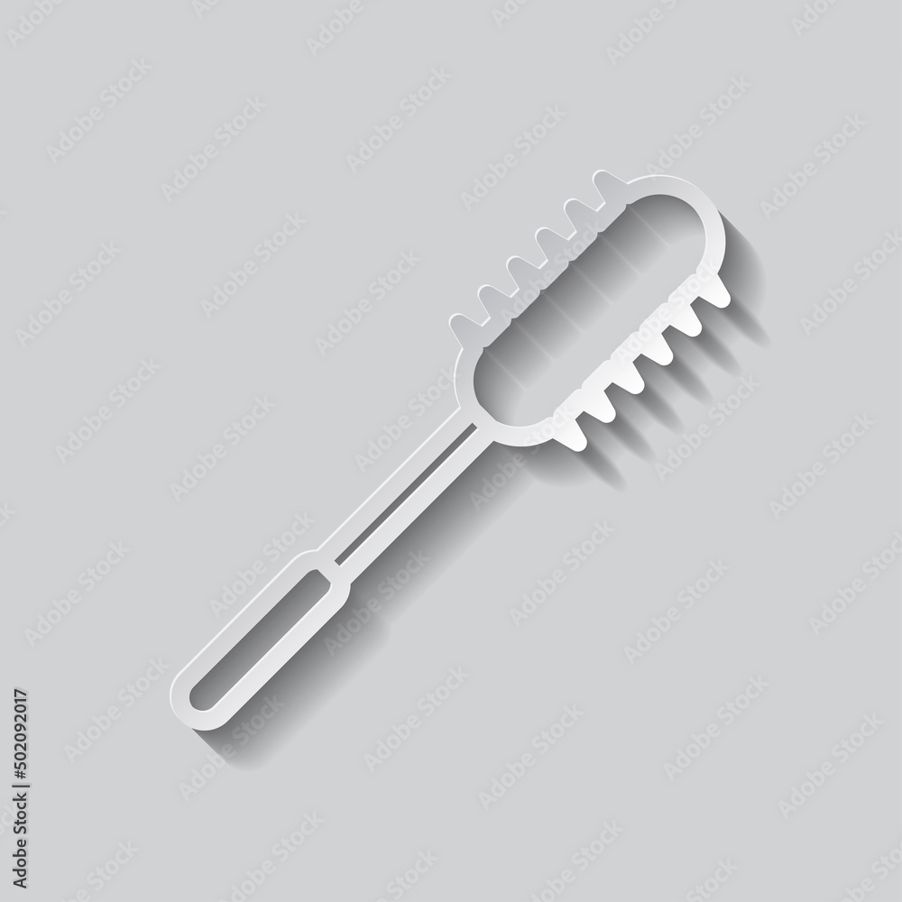 Poster mace simple icon vector. flat design. paper style with shadow. gray background.ai