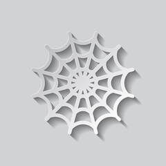 Web simple icon. Flat design. Paper style with shadow. Gray background.ai