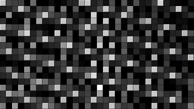 Brilliant mosaics.Motion. Dark backgrounds on which small squares in 3d flash with different colors and shimmer brightly.
