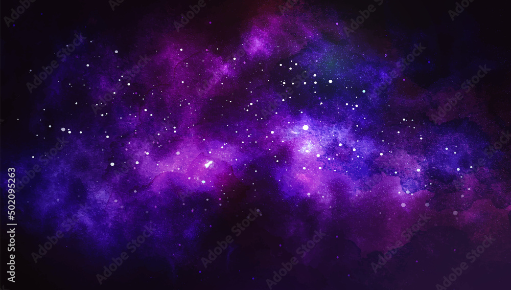 Wall mural vector cosmic illustration. beautiful colorful space background. watercolor cosmos