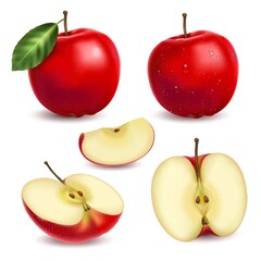 Realistic Apples Set