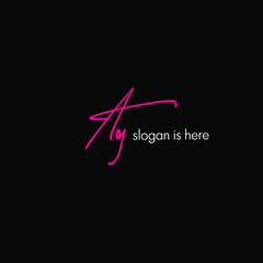 Ag initial handwriting logo vector