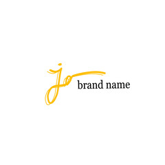Ja initial handwriting logo vector