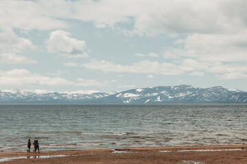 people walking on the beach