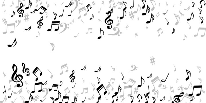 Musical note icons vector background. Melody