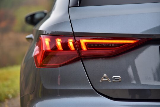 Audi A3. Tail light detail. 11-24-2020, Middle Bohemia, Czech Republic.