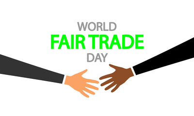 World fair trade day handshake, vector art illustration.