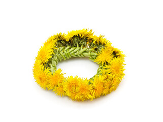 Wreath of dandelions round.